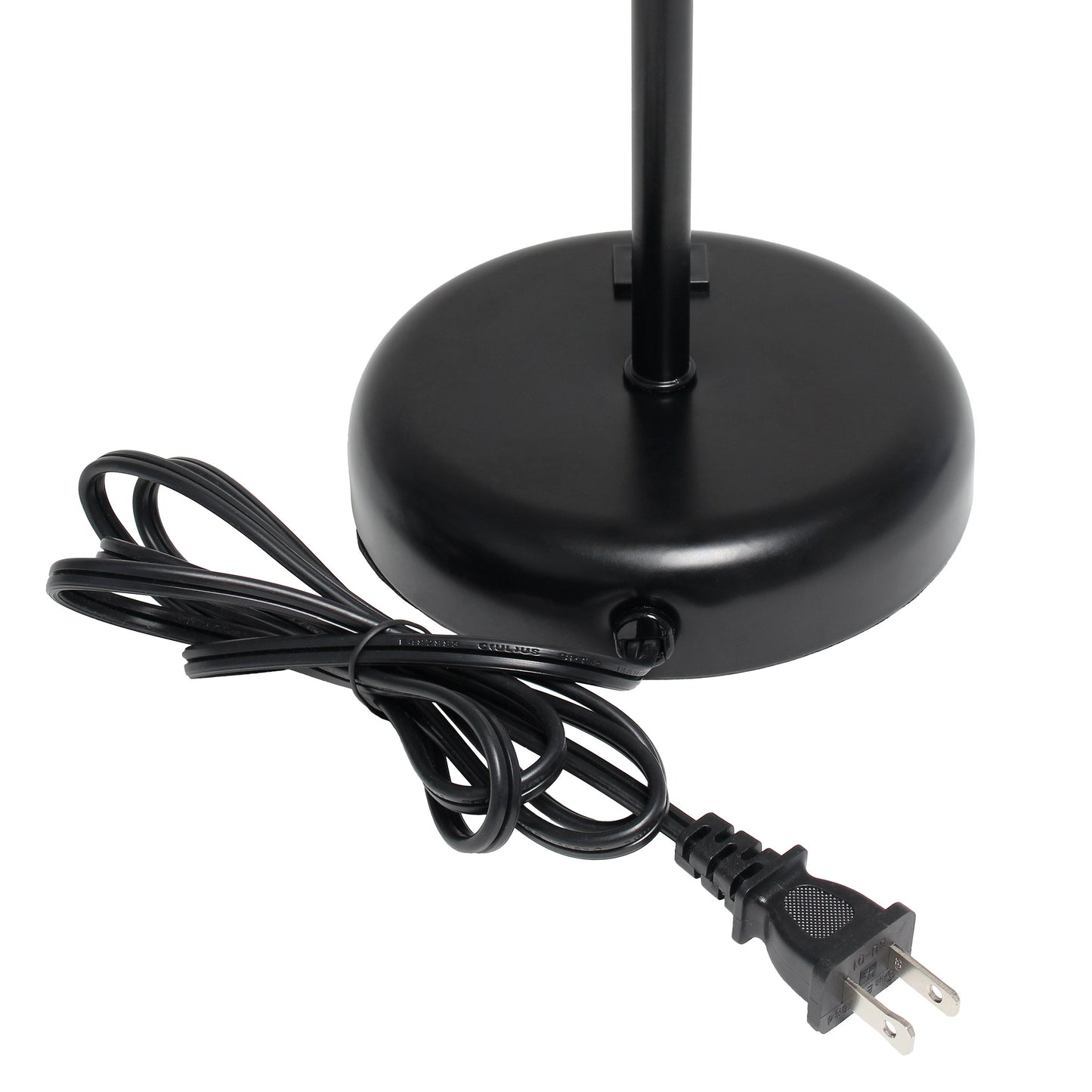 All The Rages Oslo 20" Black Base Standard Table Lamp With USB Power Outlet & White Fabric Shade