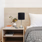 All The Rages Oslo 20" Brushed Steel Base Standard Table Lamp With Power Outlet & Black Fabric Shade