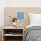 All The Rages Oslo 20" Brushed Steel Base Standard Table Lamp With Power Outlet & Blue Fabric Shade