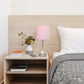All The Rages Oslo 20" Brushed Steel Base Standard Table Lamp With Power Outlet & Light Pink Fabric Shade