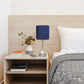 All The Rages Oslo 20" Brushed Steel Base Standard Table Lamp With Power Outlet & Navy Fabric Shade