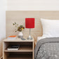 All The Rages Oslo 20" Brushed Steel Base Standard Table Lamp With Power Outlet & Red Fabric Shade