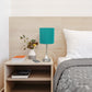 All The Rages Oslo 20" Brushed Steel Base Standard Table Lamp With Power Outlet & Teal Fabric Shade