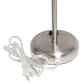 All The Rages Oslo 20" Brushed Steel Base Standard Table Lamp With Power Outlet & White Fabric Shade