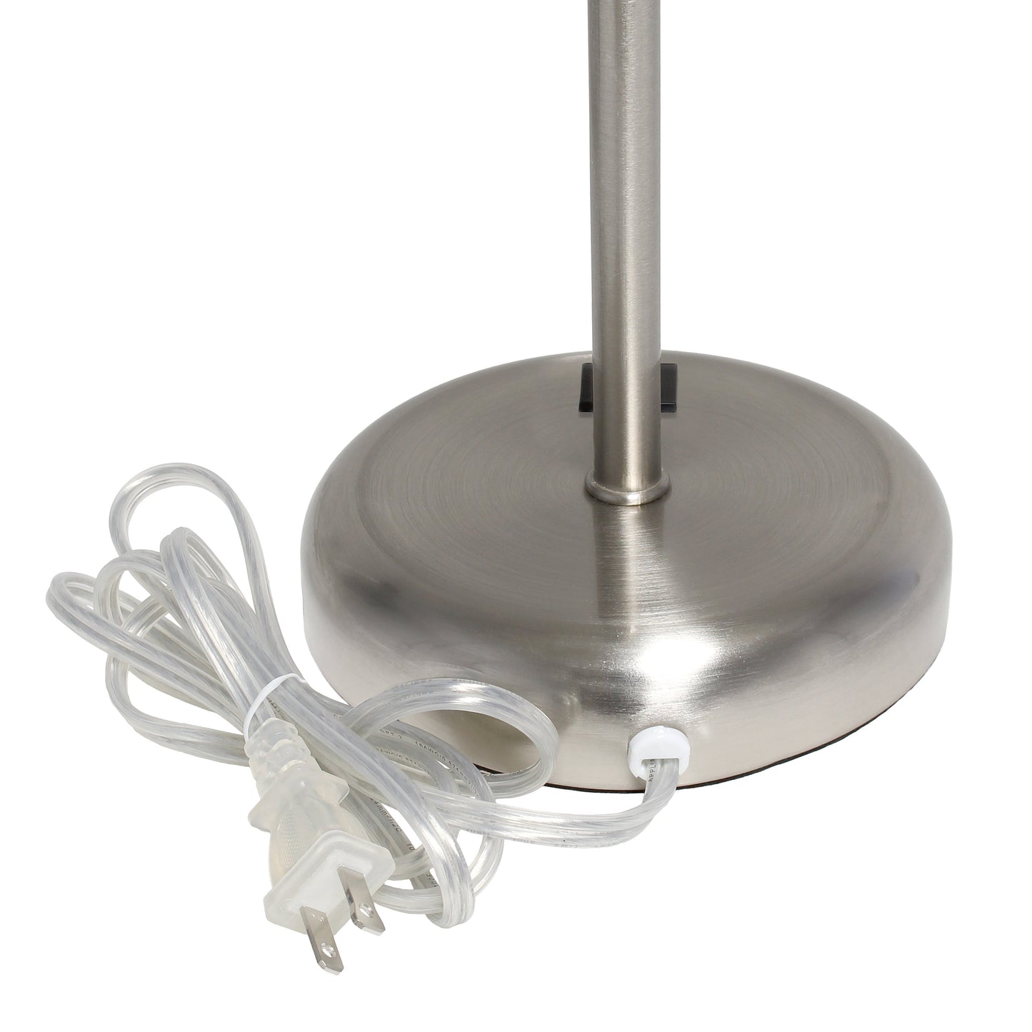 All The Rages Oslo 20" Brushed Steel Base Standard Table Lamp With USB Power Outlet & Gray Fabric Shade