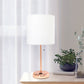 All The Rages Oslo 20" Rose Gold Base Standard Table Lamp With Power Outlet & White Fabric Shade