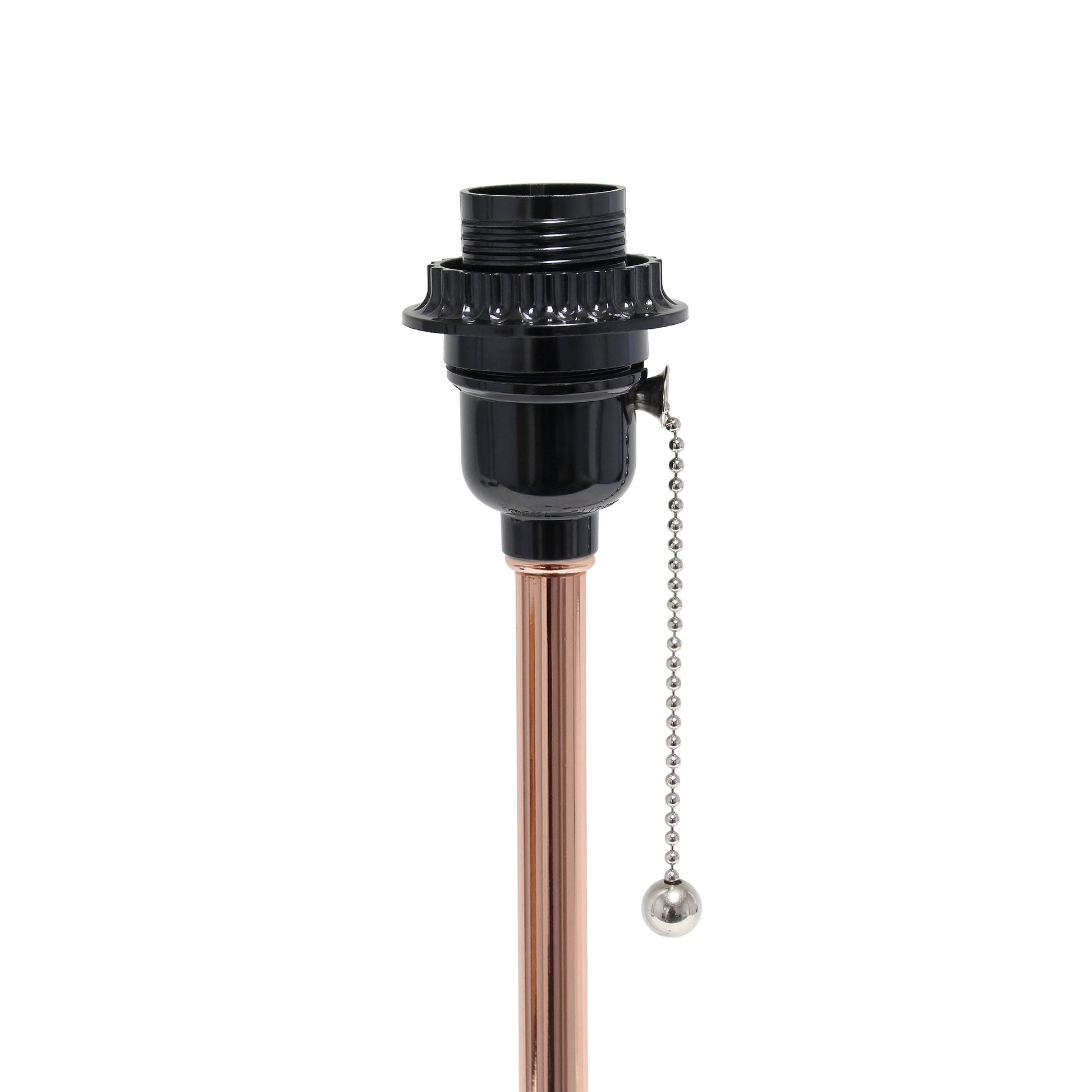 All The Rages Oslo 20" Rose Gold Base Standard Table Lamp With USB Power Outlet & White Fabric Shade