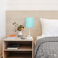 All The Rages Oslo 20" White Base Standard Table Lamp With Power Outlet In Aqua Fabric Shade
