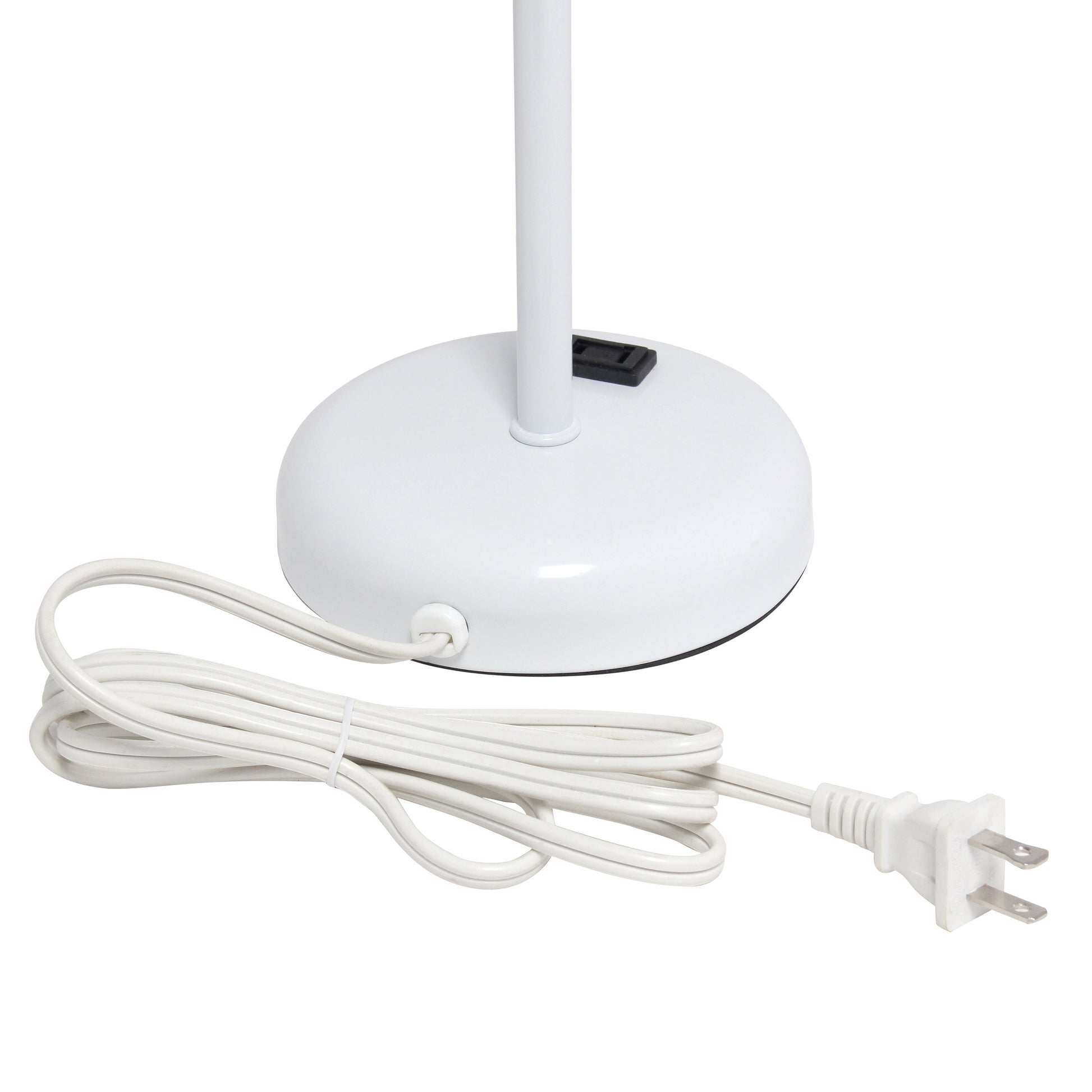 All The Rages Oslo 20" White Base Standard Table Lamp With Power Outlet In Aqua Fabric Shade