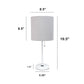 All The Rages Oslo 20" White Base Standard Table Lamp With Power Outlet In Gray Fabric Shade