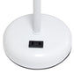 All The Rages Oslo 20" White Base Standard Table Lamp With Power Outlet In White Fabric Shade