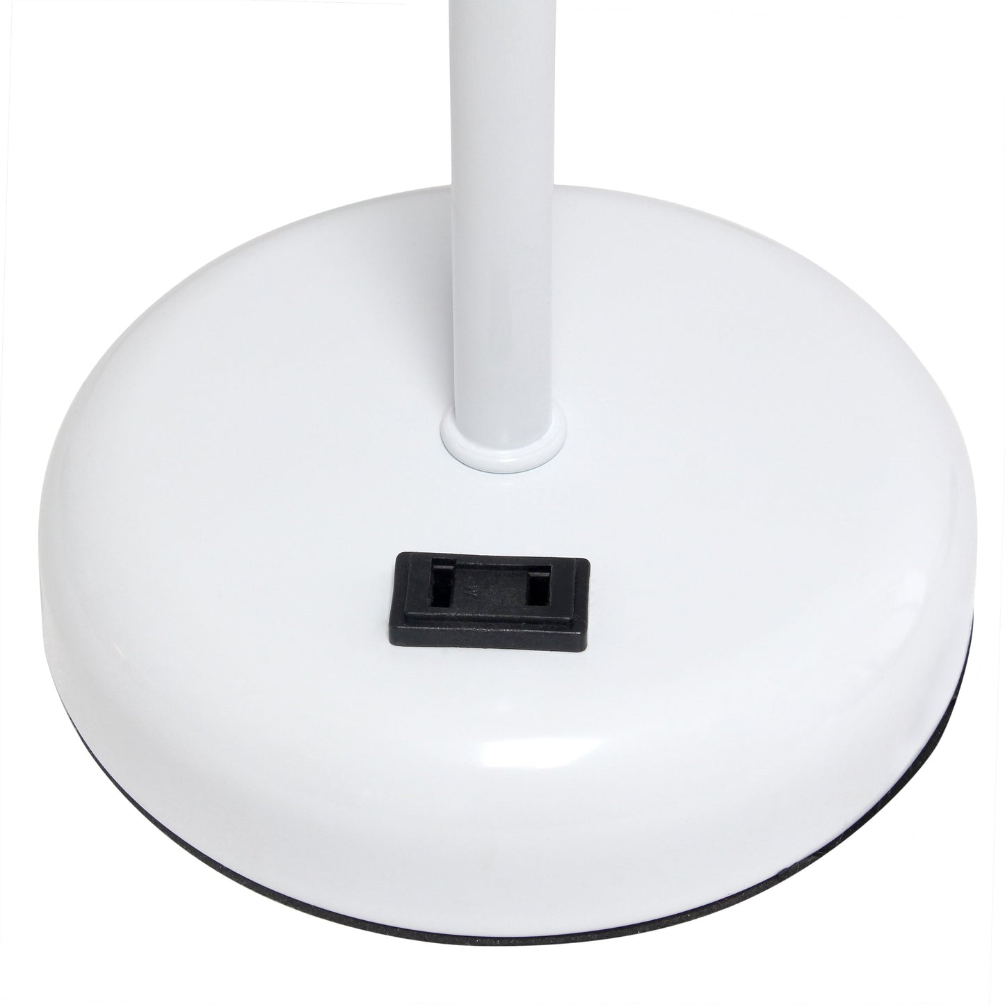 All The Rages Oslo 20" White Base Standard Table Lamp With Power Outlet In White Fabric Shade