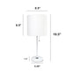 All The Rages Oslo 20" White Base Standard Table Lamp With Power Outlet In White Fabric Shade