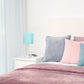 All The Rages Oslo 20" White Base Standard Table Lamp With USB Power Outlet & Aqua Fabric Shade