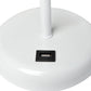 All The Rages Oslo 20" White Base Standard Table Lamp With USB Power Outlet & Aqua Fabric Shade