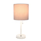 All The Rages Oslo 20" White Base Standard Table Lamp With USB Power Outlet & Gray Fabric Shade