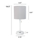 All The Rages Oslo 20" White Base Standard Table Lamp With USB Power Outlet & Gray Fabric Shade