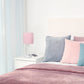 All The Rages Oslo 20" White Base Standard Table Lamp With USB Power Outlet & Light Pink Fabric Shade