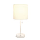 All The Rages Oslo 20" White Base Standard Table Lamp With USB Power Outlet & White Fabric Shade
