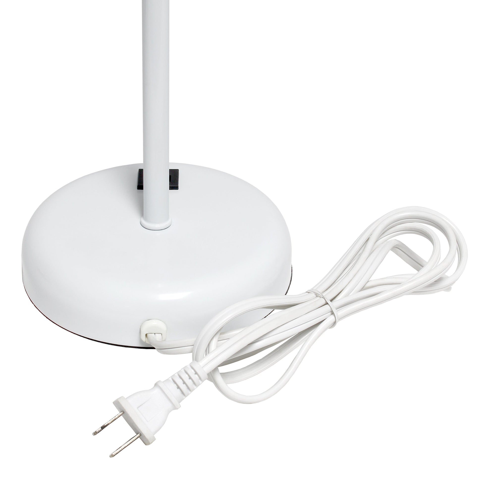 All The Rages Oslo 20" White Base Standard Table Lamp With USB Power Outlet & White Fabric Shade