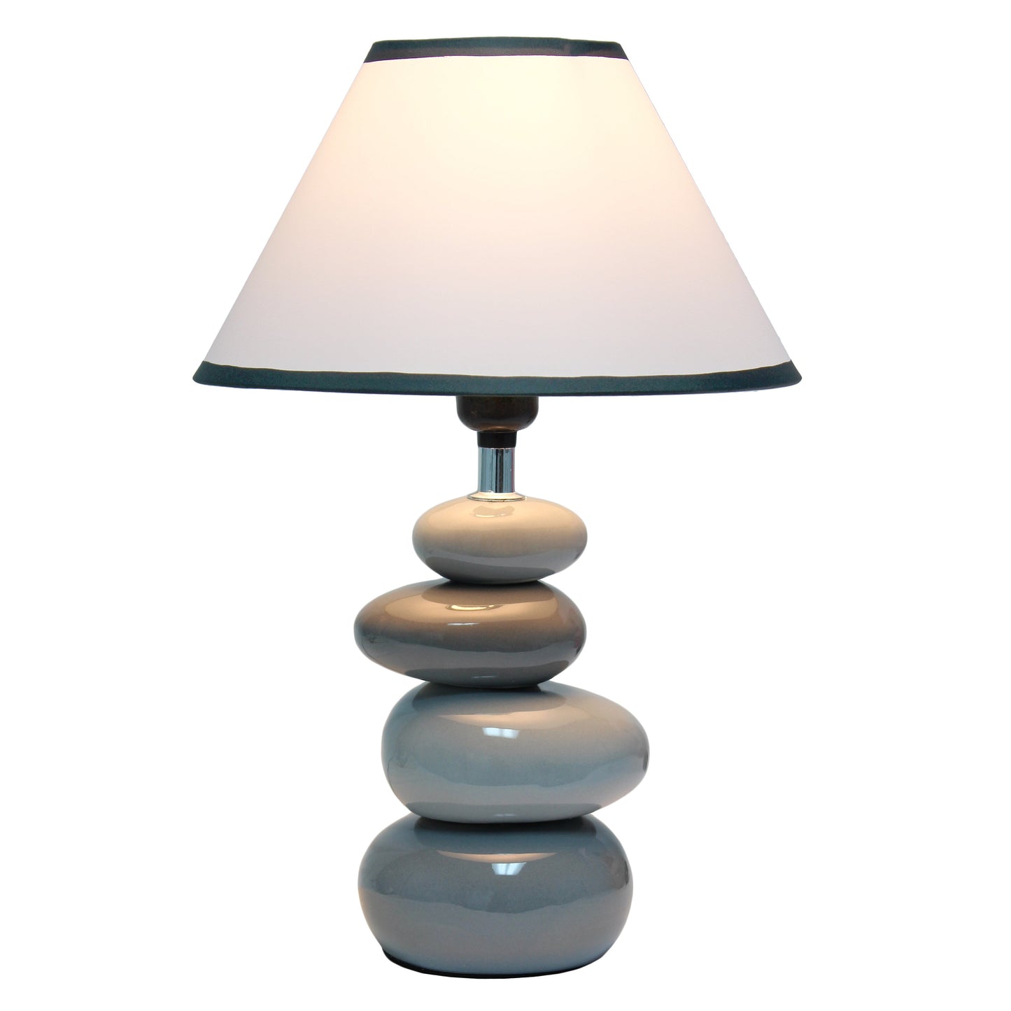All The Rages Priva 15" Gray Contemporary Ceramic Stacking Stones Table Lamp