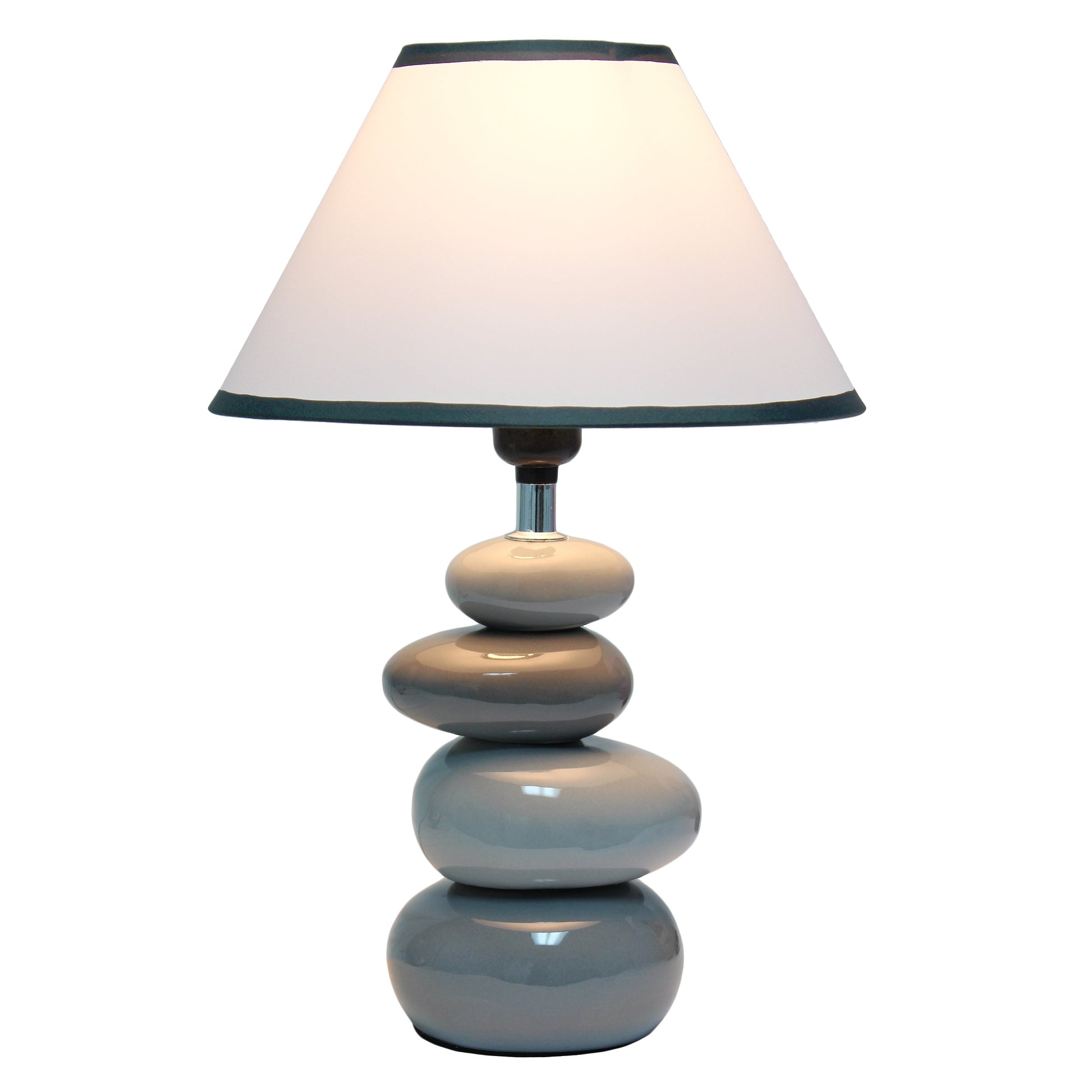 All The Rages Priva 15" Gray Contemporary Ceramic Stacking Stones Table Lamp