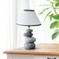 All The Rages Priva 15" Gray Contemporary Ceramic Stacking Stones Table Lamp
