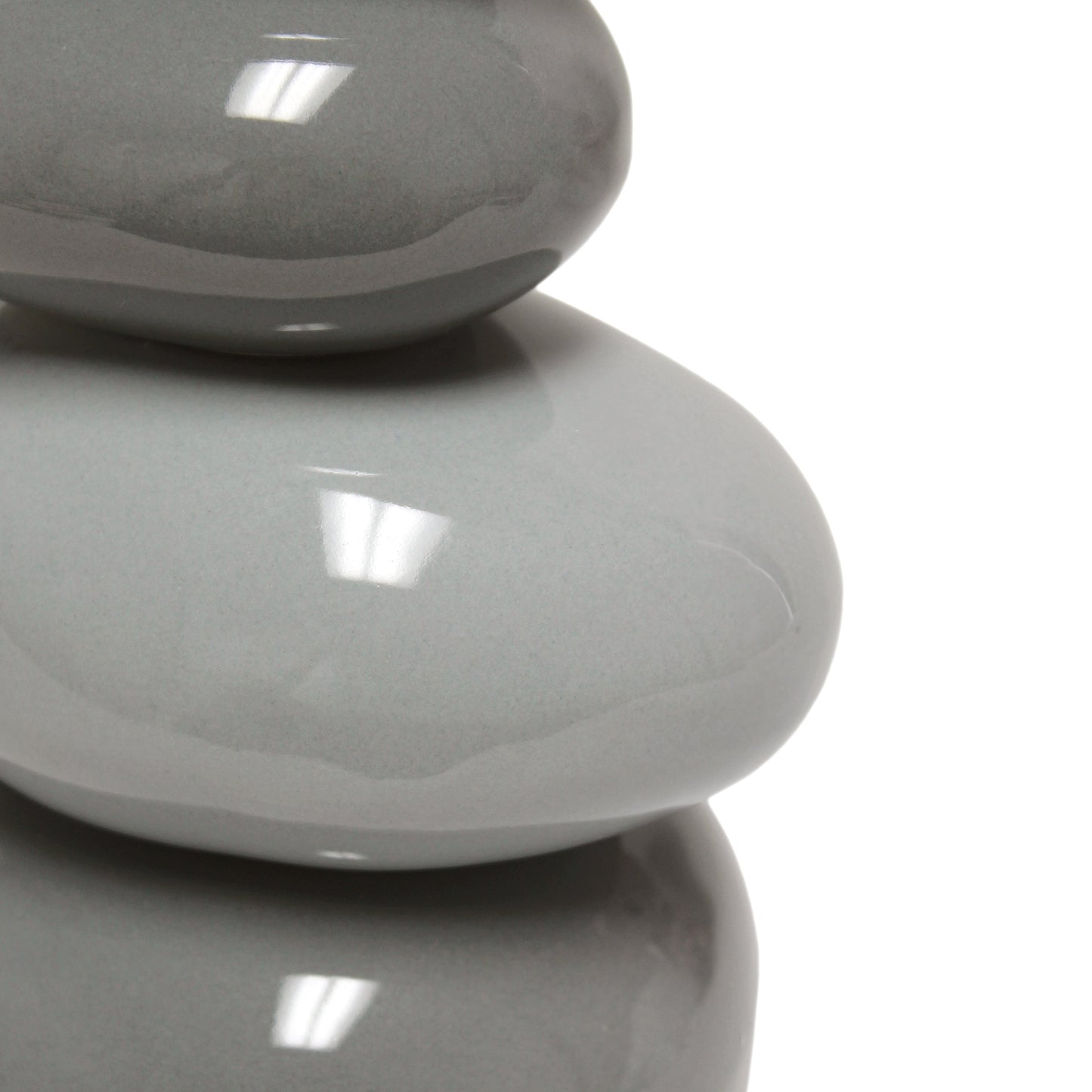 All The Rages Priva 15" Gray Contemporary Ceramic Stacking Stones Table Lamp