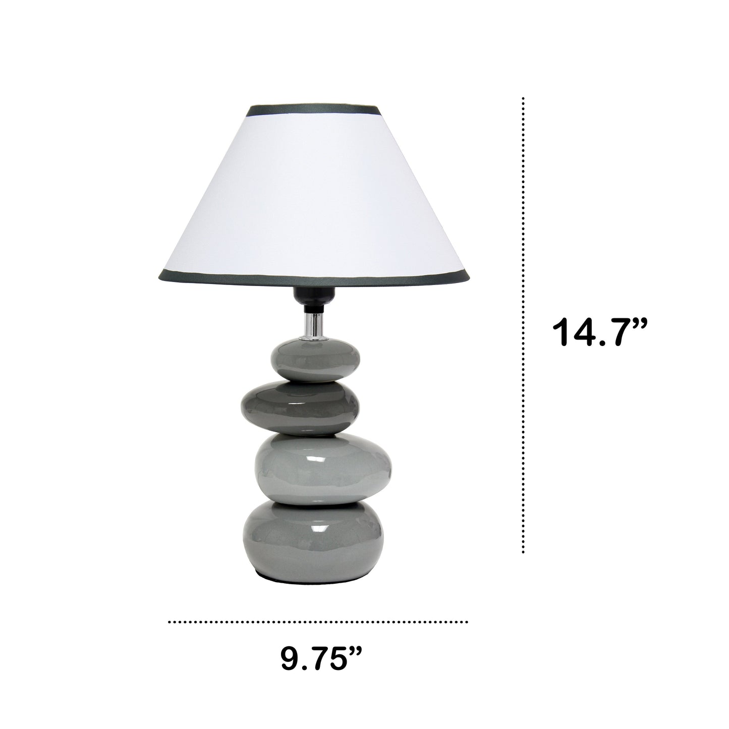 All The Rages Priva 15" Gray Contemporary Ceramic Stacking Stones Table Lamp