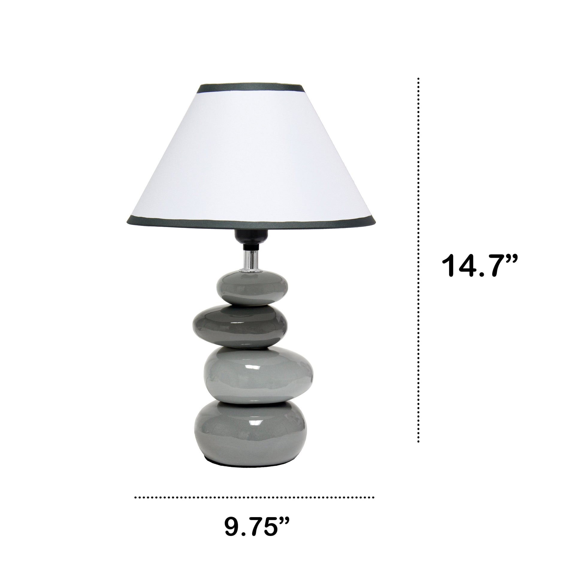 All The Rages Priva 15" Gray Contemporary Ceramic Stacking Stones Table Lamp