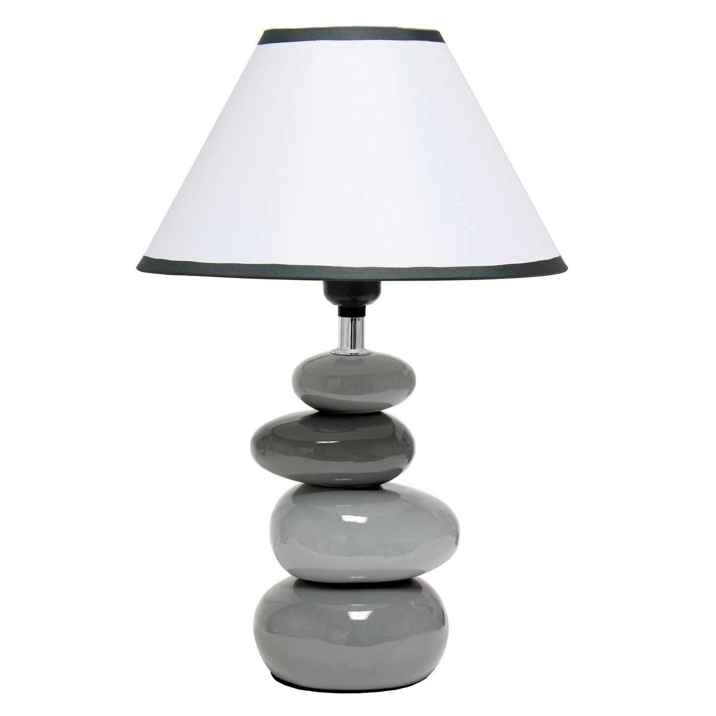 All The Rages Priva 15" Gray Contemporary Ceramic Stacking Stones Table Lamp