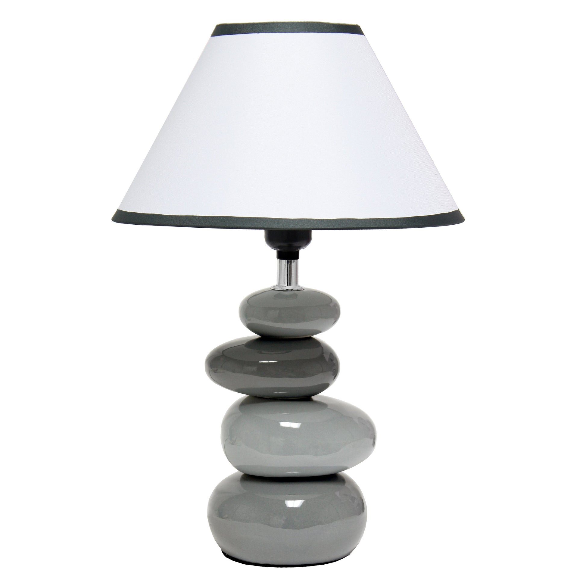 All The Rages Priva 15" Gray Contemporary Ceramic Stacking Stones Table Lamp