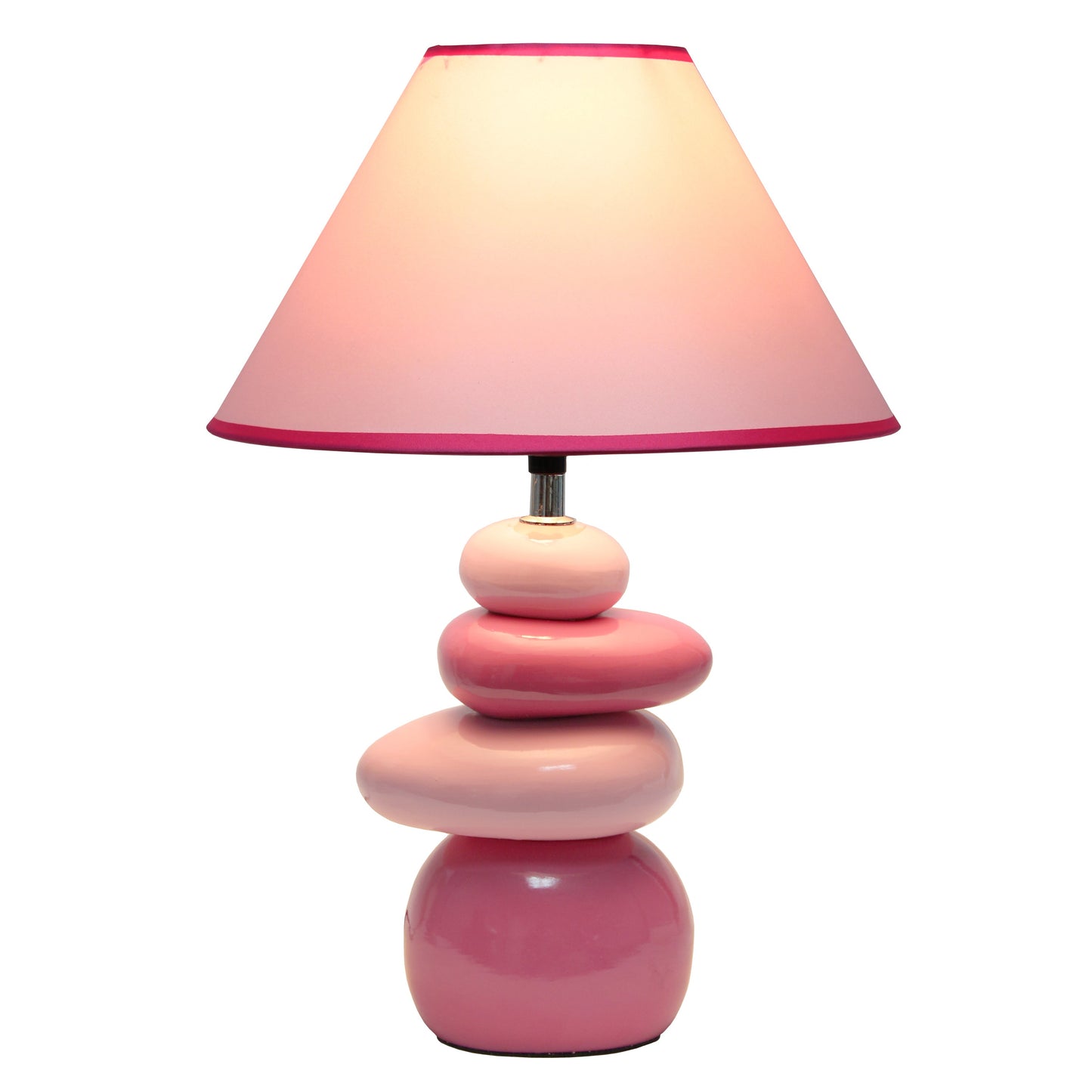 All The Rages Priva 17" Pink Contemporary Ceramic Stacking Stones Table Lamp