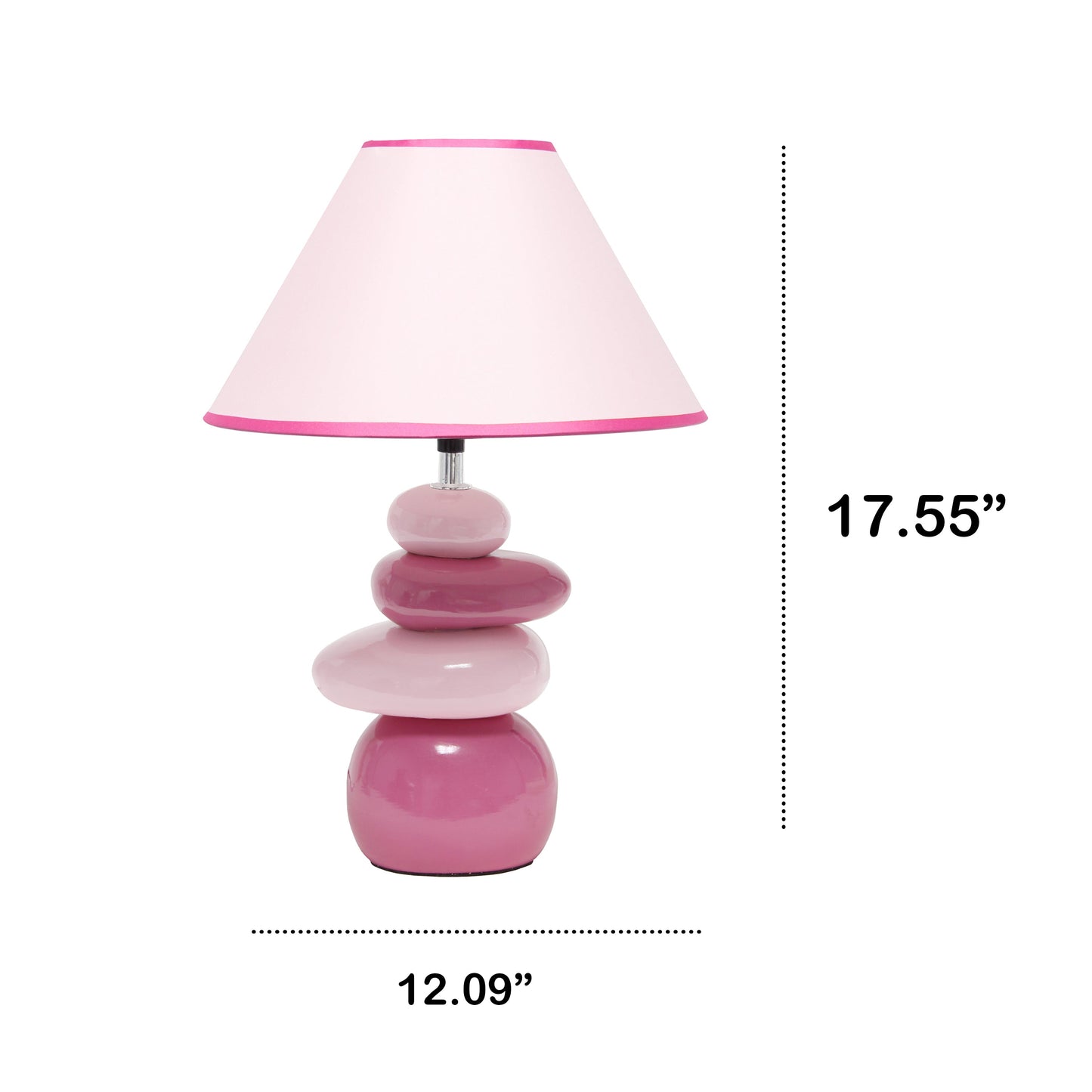 All The Rages Priva 17" Pink Contemporary Ceramic Stacking Stones Table Lamp