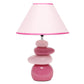 All The Rages Priva 17" Pink Contemporary Ceramic Stacking Stones Table Lamp