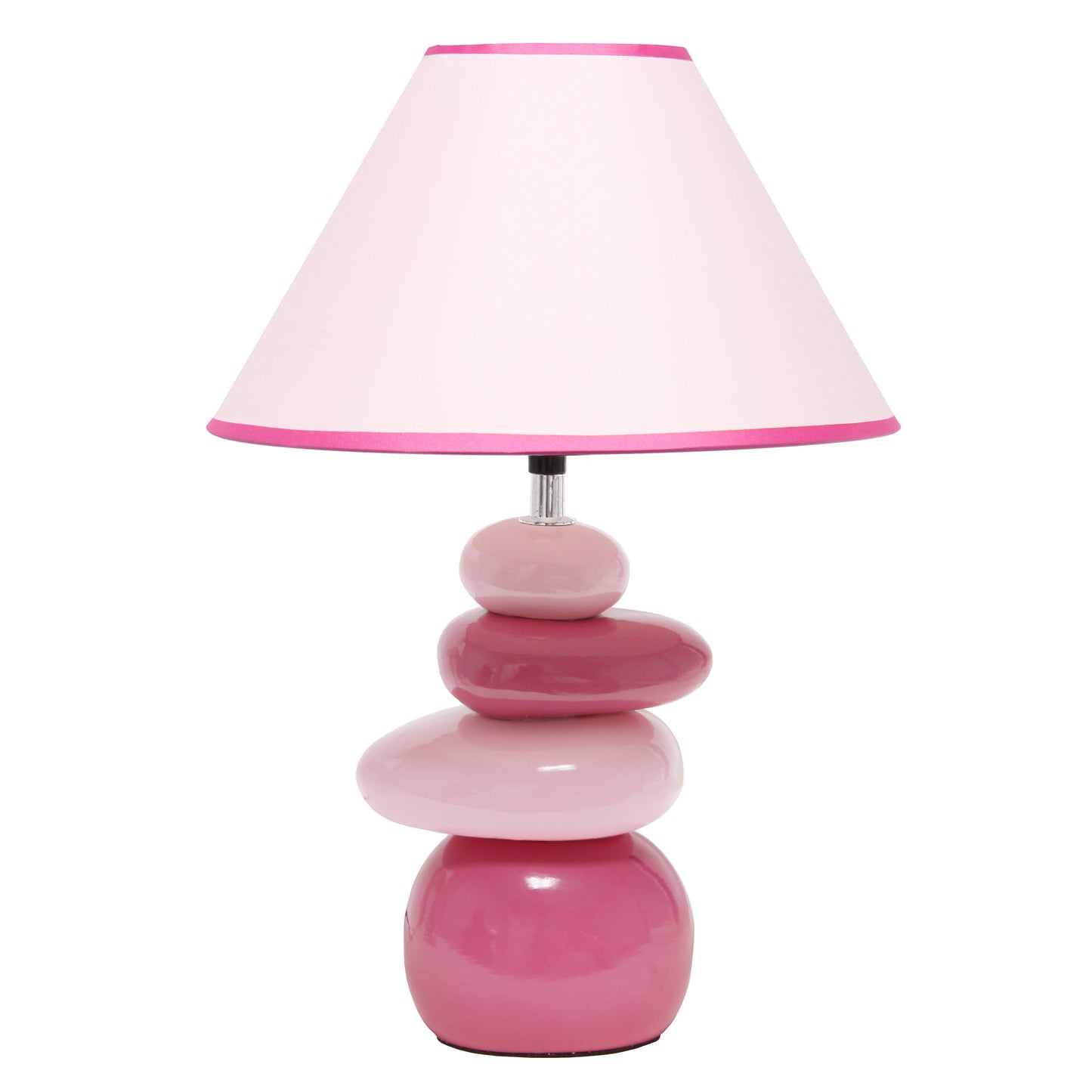 All The Rages Priva 17" Pink Contemporary Ceramic Stacking Stones Table Lamp