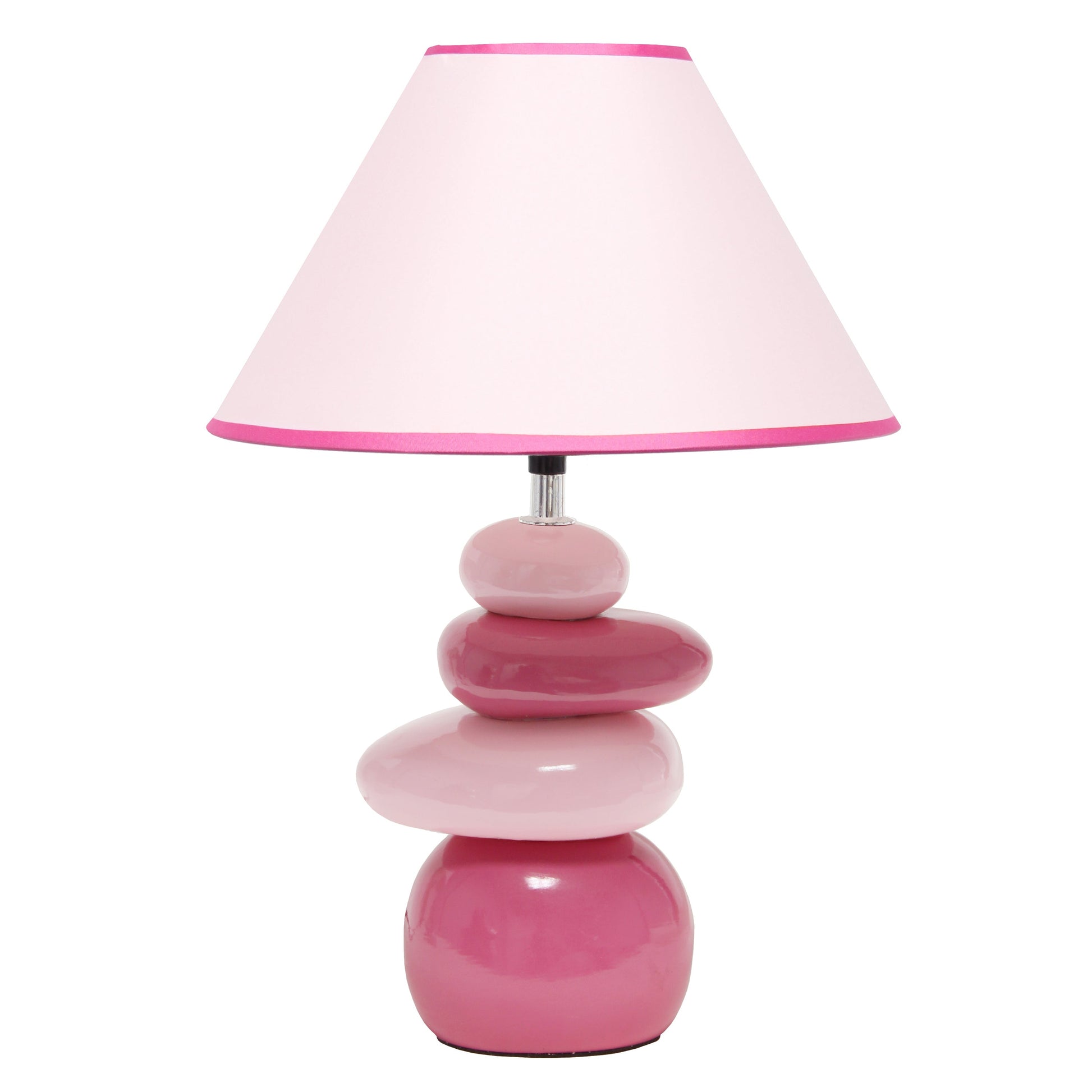 All The Rages Priva 17" Pink Contemporary Ceramic Stacking Stones Table Lamp