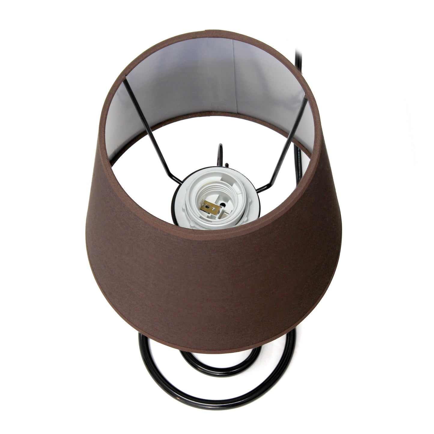 All The Rages Priva 19" Black Metal Table Lamp With Brown Fabric Shade