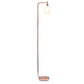 All The Rages Rose Gold Modern Iron Lantern Floor Lamp With Glass Shade