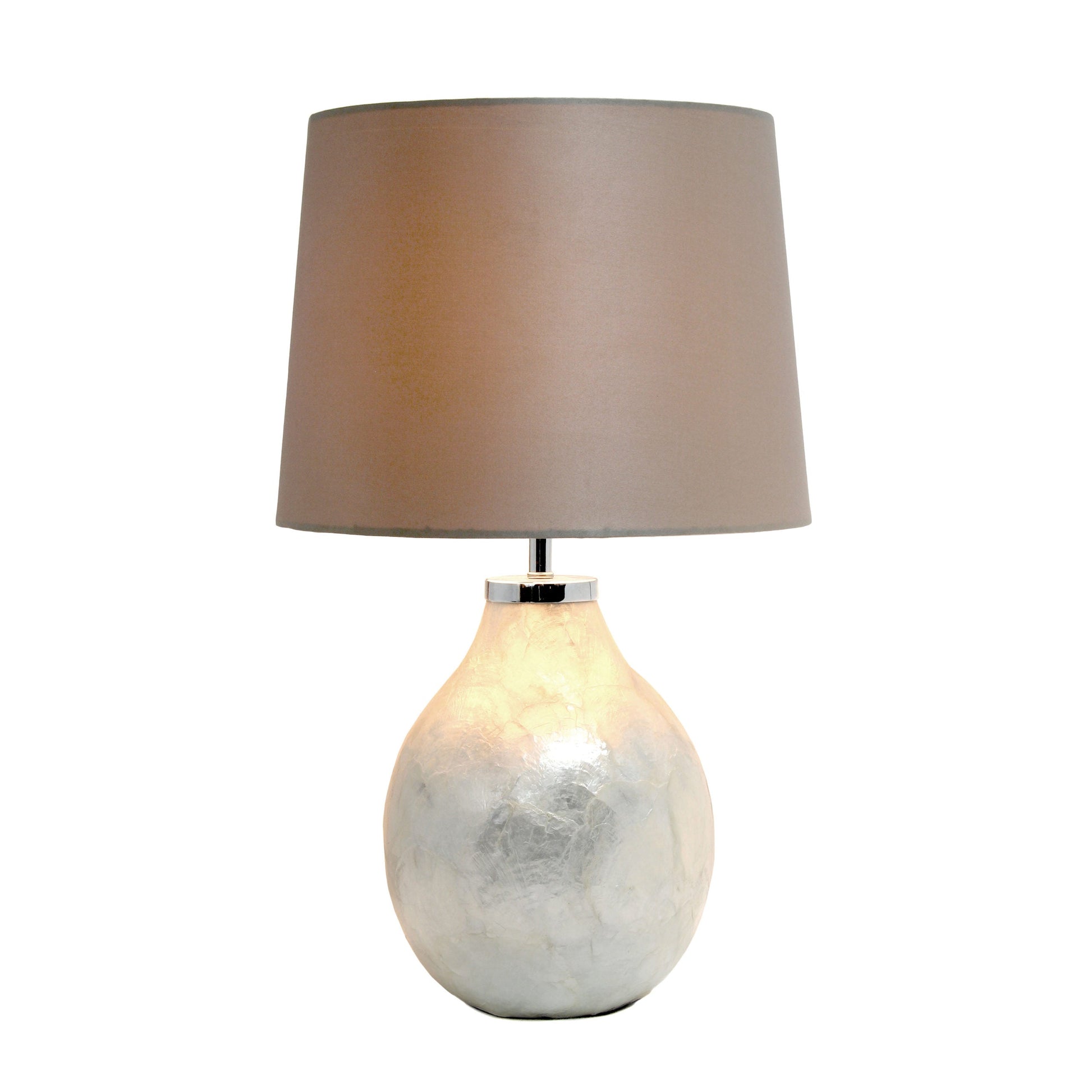 All The Rages Simple Designs 1-Light Pearl Table Lamp With Fabric Shade