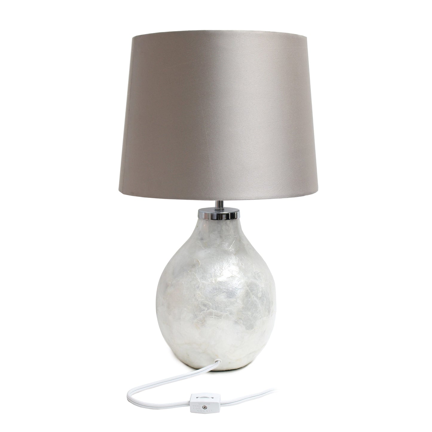 All The Rages Simple Designs 1-Light Pearl Table Lamp With Fabric Shade