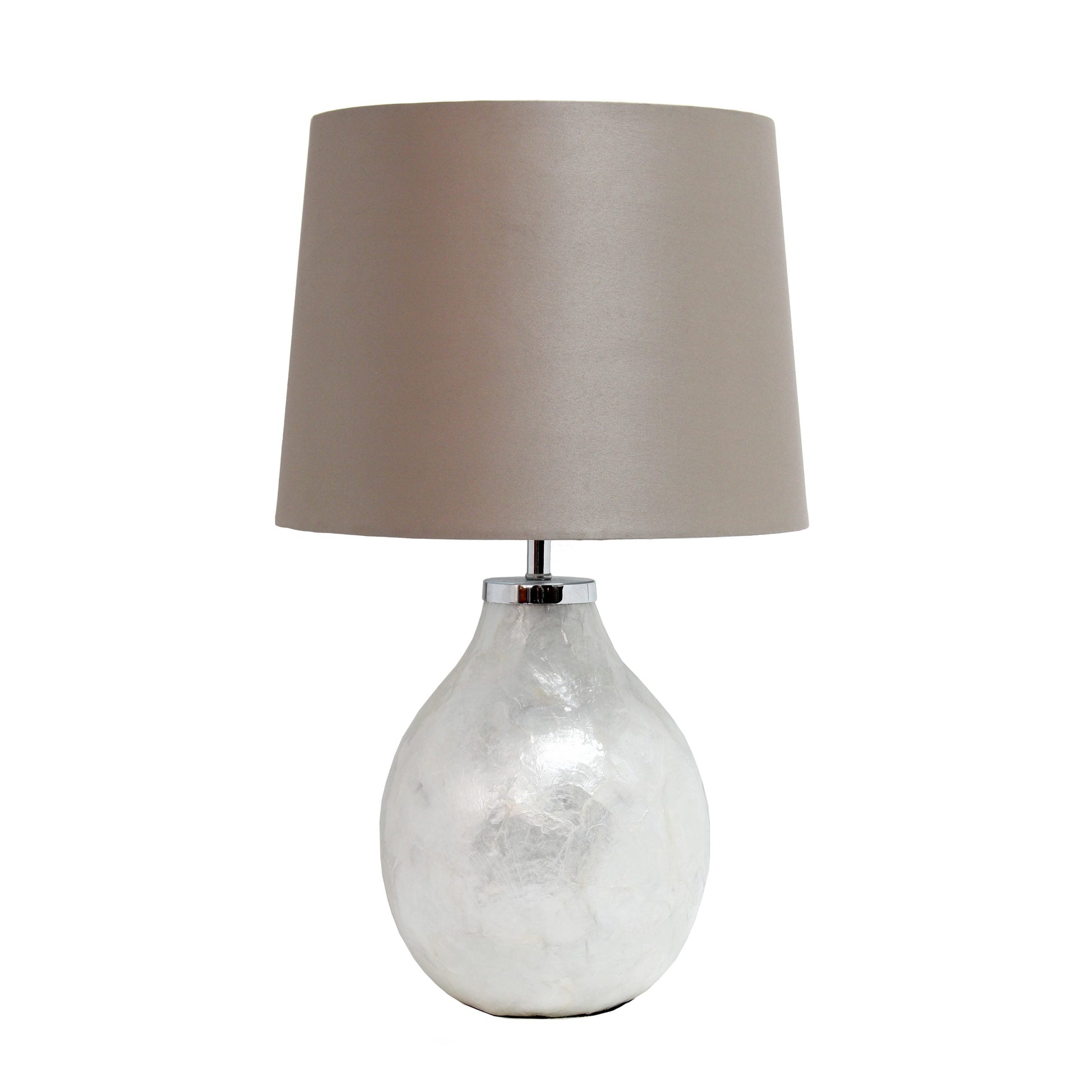 All The Rages Simple Designs 1-Light Pearl Table Lamp With Fabric Shade