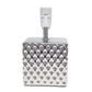 All The Rages Simple Designs 12" Hammered Metallic Chrome Square Table Lamp With Rectangular White Fabric Shade