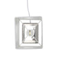 All The Rages Simple Designs 12" Hammered Metallic Chrome Square Table Lamp With Rectangular White Fabric Shade