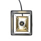All The Rages Simple Designs 12" Hammered Metallic Gold Square Table Lamp With Rectangular Black Fabric Shade