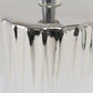 All The Rages Simple Designs 12" Ruffled Metallic Chrome Capsule Table Lamp With White Drum Fabric Shade