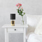 All The Rages Simple Designs 12" Ruffled Metallic Gold Capsule Table Lamp With Black Drum Fabric Shade