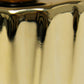 All The Rages Simple Designs 12" Ruffled Metallic Gold Capsule Table Lamp With Black Drum Fabric Shade