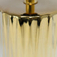 All The Rages Simple Designs 12" Ruffled Metallic Gold Capsule Table Lamp With Black Drum Fabric Shade