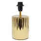 All The Rages Simple Designs 12" Ruffled Metallic Gold Capsule Table Lamp With Black Drum Fabric Shade